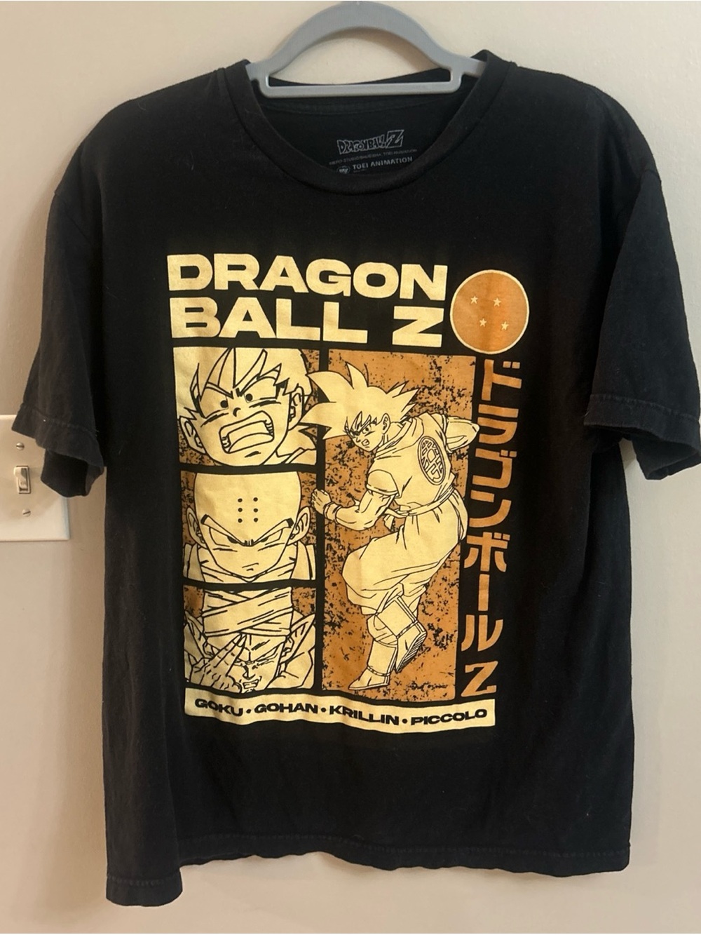DRAGON BALL Z DBZ Goku Krillin Piccolo Gohan T-Shirt Men’s SIZE LARGE BLACK .